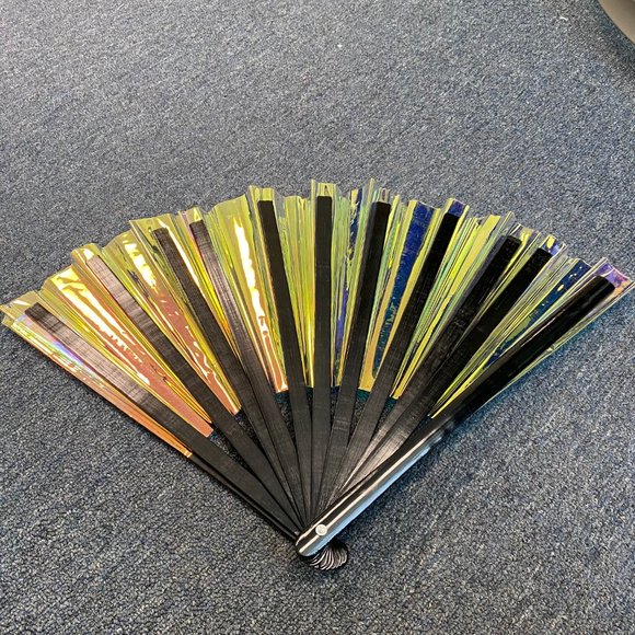 PRE-LOVED LASR - Warrior Iridescent Fluid Rave Fan- MISC006 - Picture 2 of 2